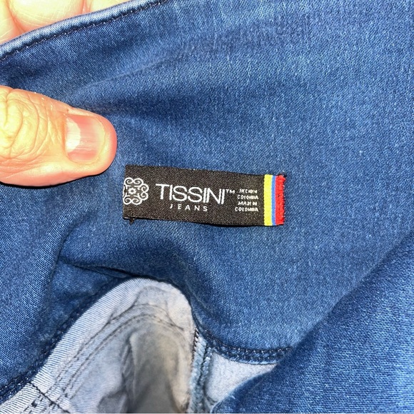 Tissini Womens Colombian Butt Lifting Stretch Jeans size 13 4 side buttons - Picture 6 of 11